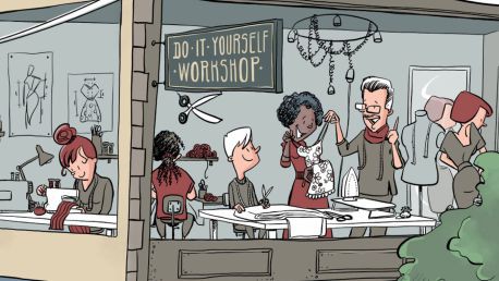 Zeichnung mit einem DIY-Workshop